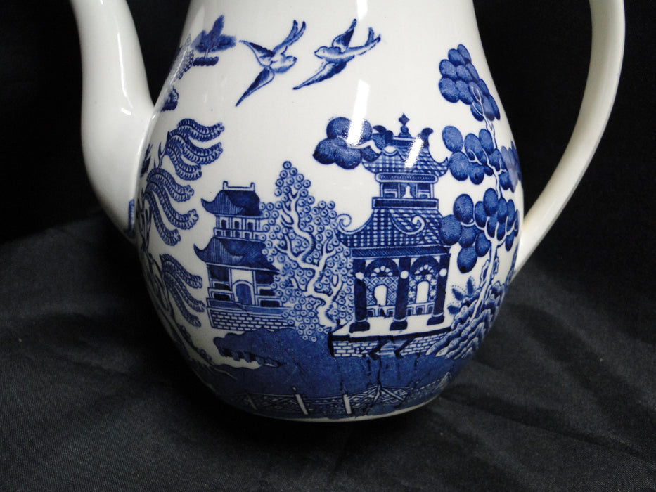 Wedgwood Willow Blue, Smooth: Mini Coffee Pot & Lid, 7" Tall
