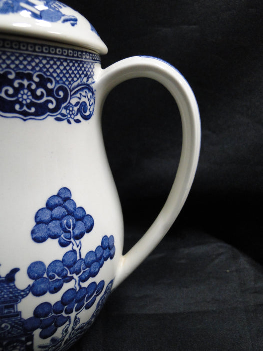 Wedgwood Willow Blue, Smooth: Mini Coffee Pot & Lid, 7" Tall