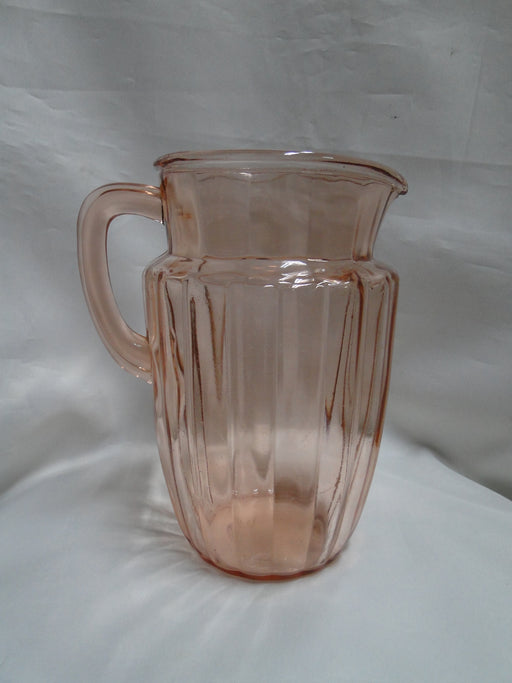 Anchor Hocking Pillar Optic Pink: Serving Pitcher, 8" Tall