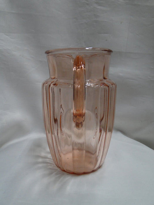 Anchor Hocking Pillar Optic Pink: Serving Pitcher, 8" Tall