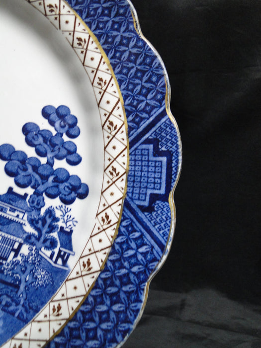 Booths Real Old Willow Blue, Gold Trim: Dinner Plate, 10 1/2"