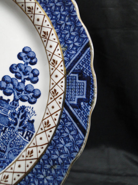 Booths Real Old Willow Blue, Gold Trim: Dessert Plate, 6 7/8"