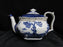 Booths Real Old Willow Blue, Gold Trim: Teapot & Lid, 5 1/2" Tall