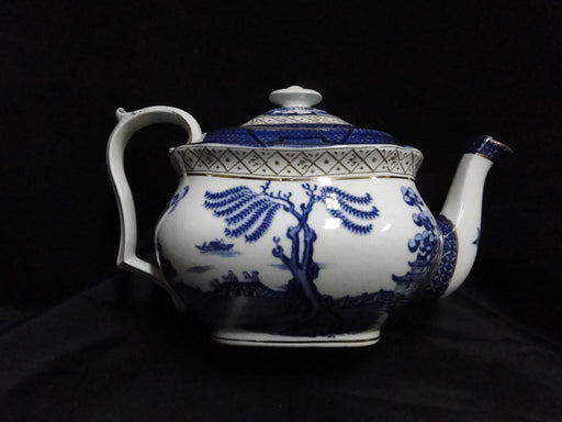 Booths Real Old Willow Blue, Gold Trim: Teapot & Lid, 5 1/2" Tall
