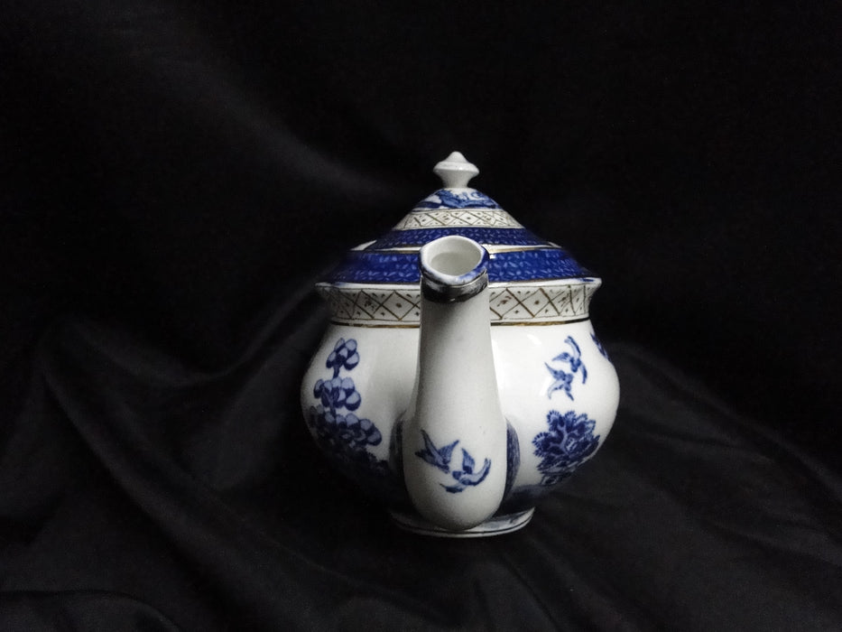 Booths Real Old Willow Blue, Gold Trim: Teapot & Lid, 5 1/2" Tall