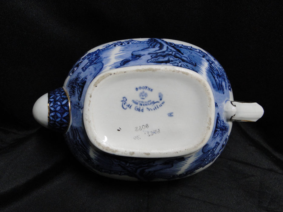 Booths Real Old Willow Blue, Gold Trim: Teapot & Lid, 5 1/2" Tall