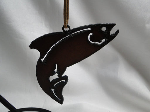 Rustic Ironwerks: NEW Trout Fish Ornament (s) w/ Leather Loop, 3 1/2"