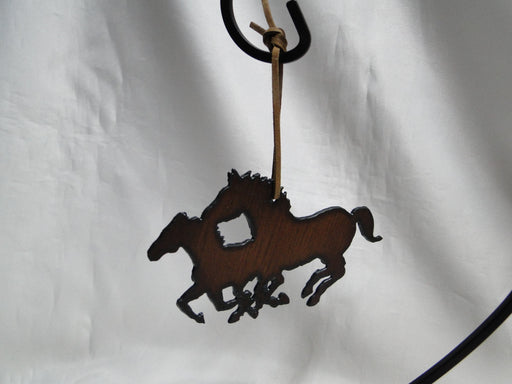 Rustic Ironwerks: NEW Horses Ornament (s) w/ Leather Loop, 4 3/4"