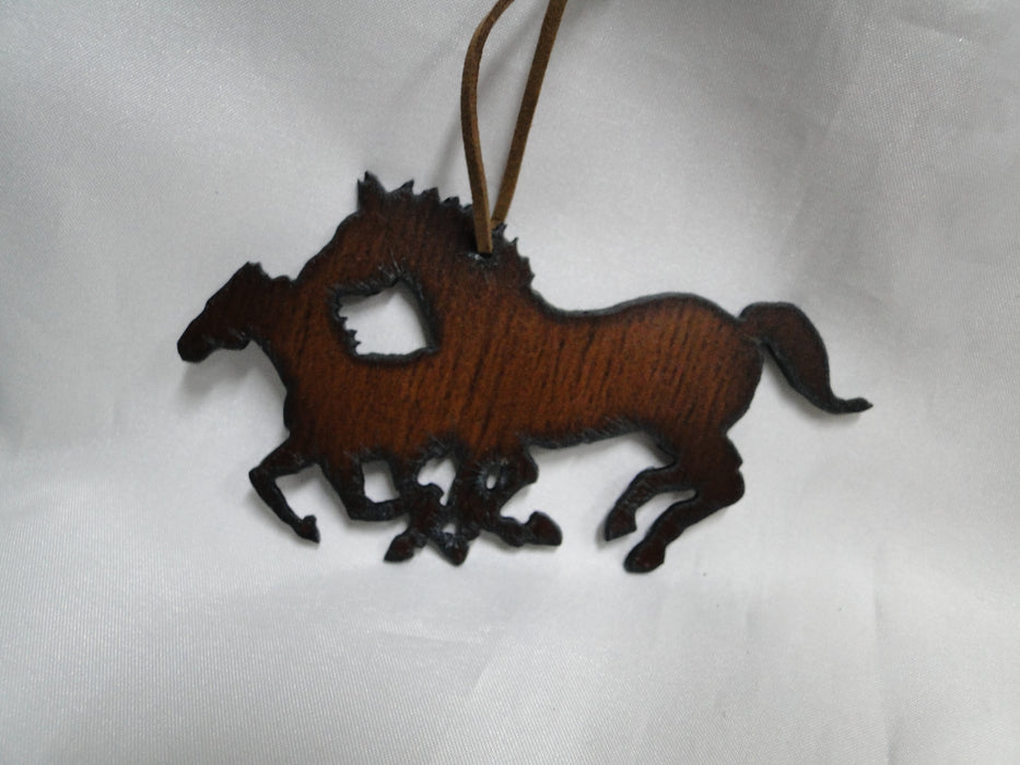 Rustic Ironwerks: NEW Horses Ornament (s) w/ Leather Loop, 4 3/4"