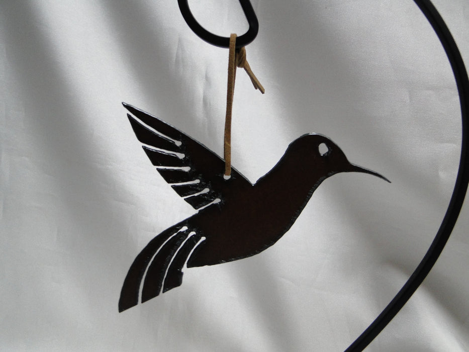 Rustic Ironwerks: NEW Hummingbird Ornament w/ Leather Loop, 5"