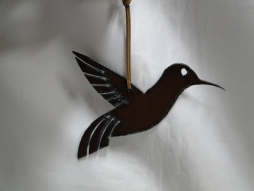 Rustic Ironwerks: NEW Hummingbird Ornament w/ Leather Loop, 5"