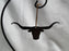 Rustic Ironwerks: NEW Longhorn Head Ornament w/ Leather Loop, 5 3/4"