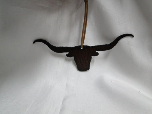 Rustic Ironwerks: NEW Longhorn Head Ornament w/ Leather Loop, 5 3/4"