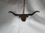 Rustic Ironwerks: NEW Longhorn Head Ornament w/ Leather Loop, 5 3/4"