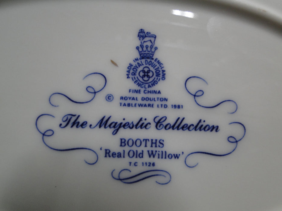 Royal Doulton Booths Real Old Willow Blue, Gold: Oval Relish Dish, 8 1/4"