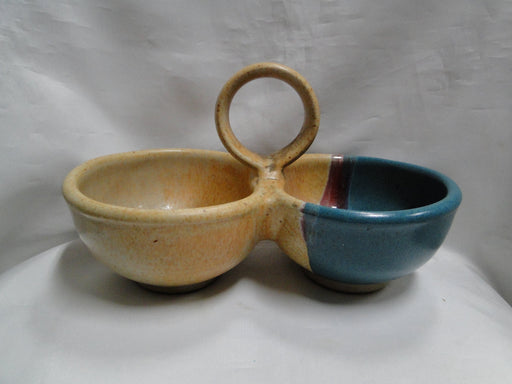 Walt Glass Pottery Texas Sunset: 2-Part Bowl w/ Center Handle, 11 1/4"