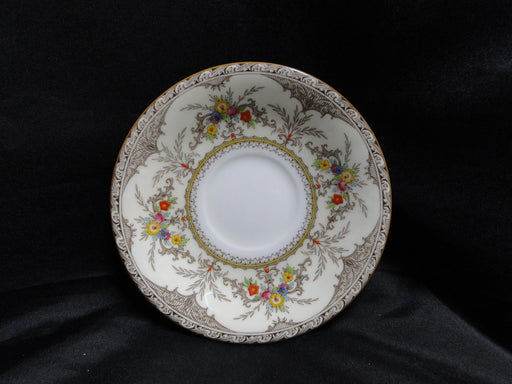 Minton Chatham Brown, Florals: 6 1/4" Cream Soup Saucer (s), No Bowl