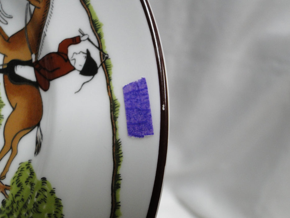 Coalport Hunting Scene: Hunters, Horses, Dogs: Bread Plate 6 1/4", Trim Wear
