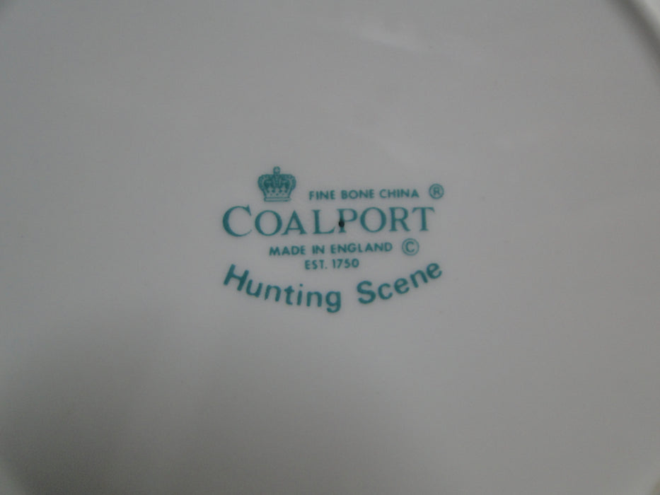Coalport Hunting Scene: Hunters, Horses, Dogs: Bread Plate 6 1/4", Trim Wear