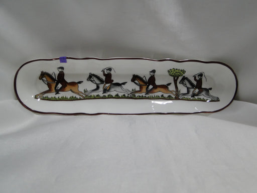Coalport Hunting Scene: Hunters, Horses, Dogs: Mint Tray, 8 5/8", Lt Trim Wear