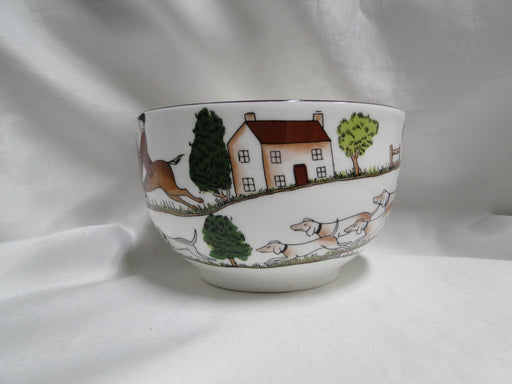Coalport Hunting Scene: Hunters, Horses, Dogs: Open Sugar Bowl, 4 1/2"