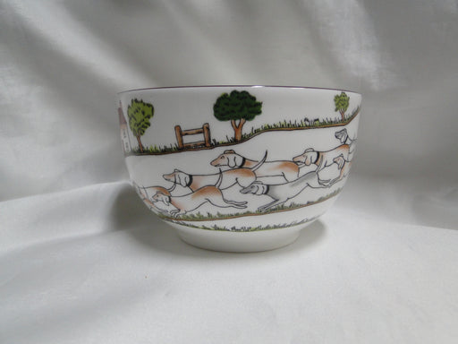 Coalport Hunting Scene: Hunters, Horses, Dogs: Open Sugar Bowl, 4 1/2"