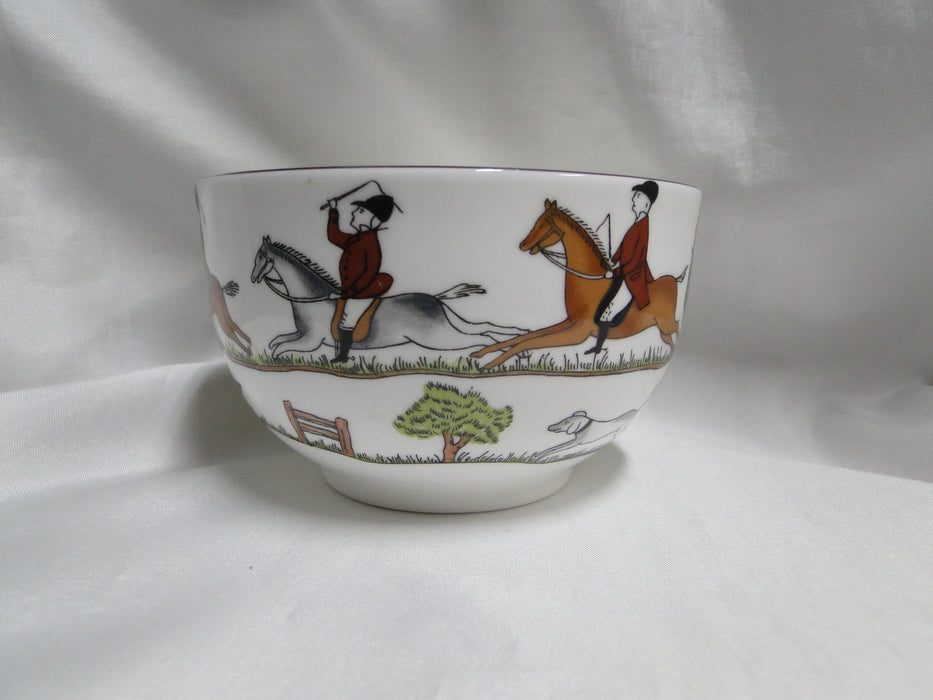 Coalport Hunting Scene: Hunters, Horses, Dogs: Open Sugar Bowl, 4 1/2"