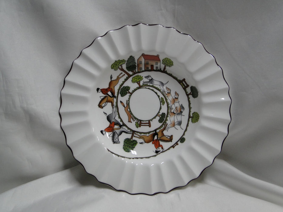 Crown Staffordshire Hunting Scene: Hunters: Fluted Bowl (s) w/ Rim, 8 3/4"