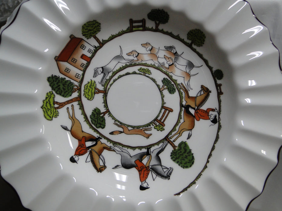 Crown Staffordshire Hunting Scene: Hunters: Fluted Bowl (s) w/ Rim, 8 3/4"