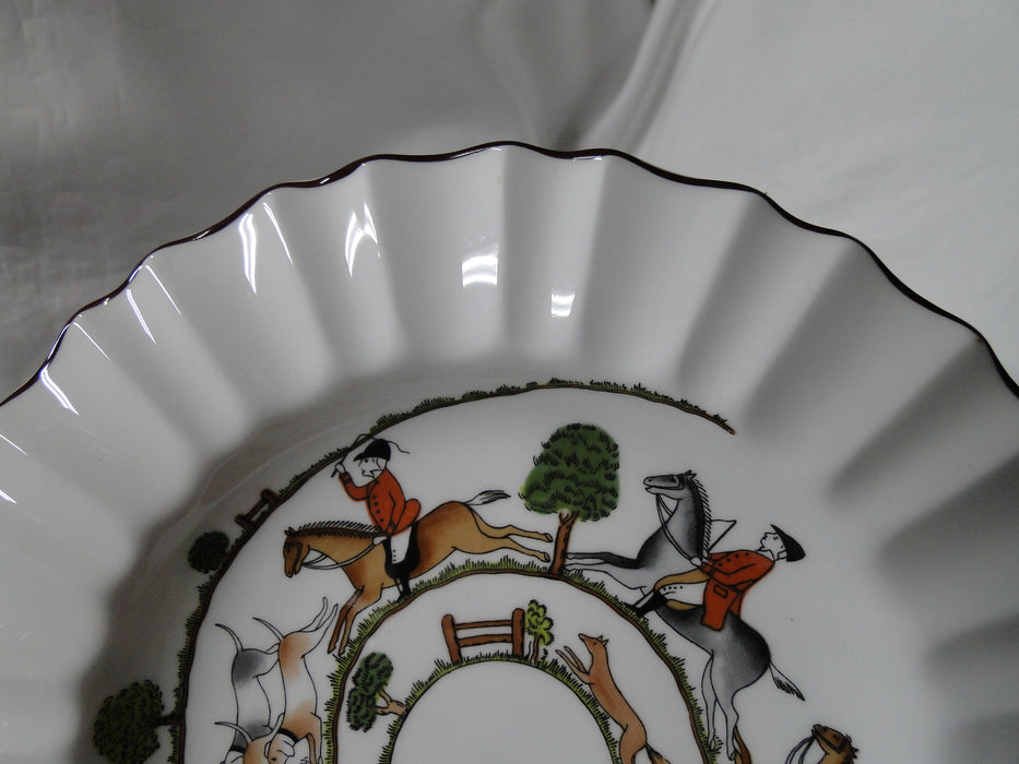 Crown Staffordshire Hunting Scene: Hunters: Fluted Bowl (s) w/ Rim, 8 3/4"