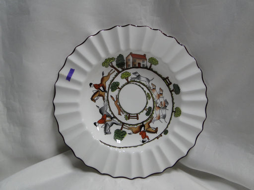 Crown Staffordshire Hunting Scene: Hunters: Fluted Bowl w/ Rim, 8 3/4", Spot