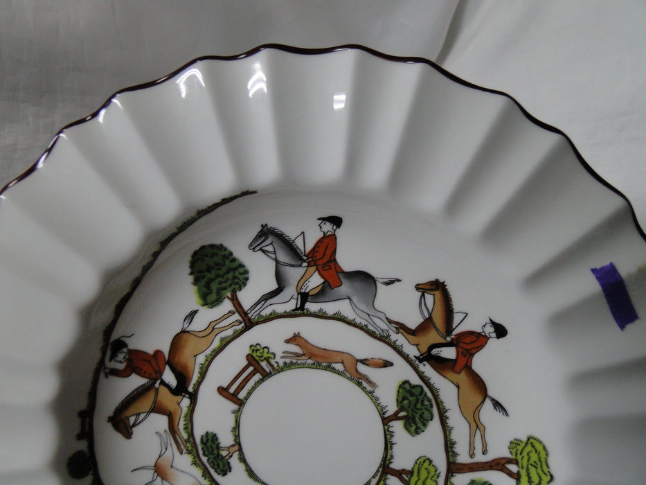 Crown Staffordshire Hunting Scene: Hunters: Fluted Bowl w/ Rim, 8 3/4", Spot