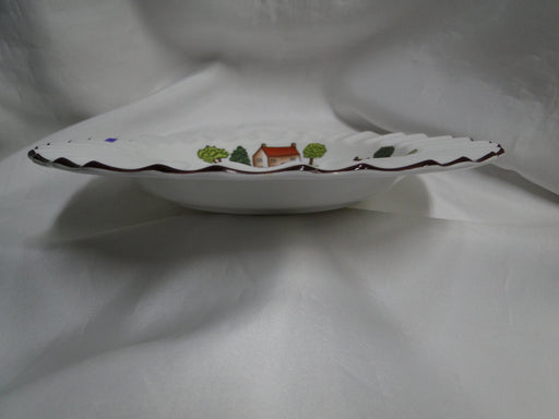 Crown Staffordshire Hunting Scene: Hunters: Fluted Bowl w/ Rim, 8 3/4", Spot