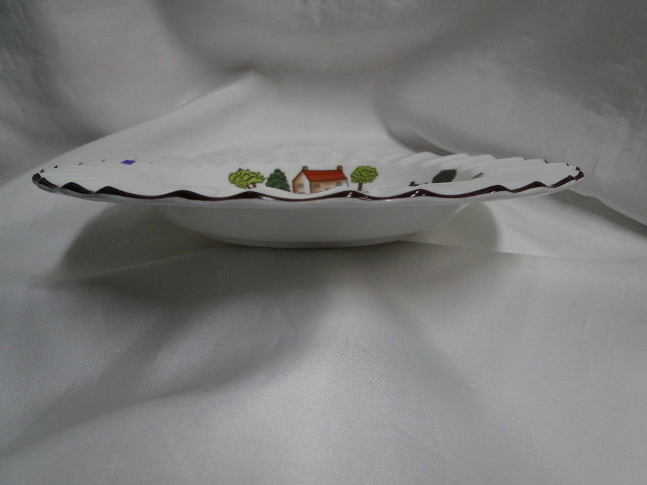Crown Staffordshire Hunting Scene: Hunters: Fluted Bowl w/ Rim, 8 3/4", Spot