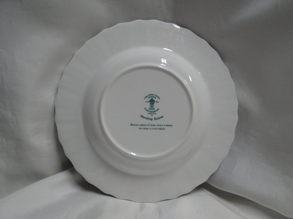 Crown Staffordshire Hunting Scene: Hunters: Fluted Bowl w/ Rim, 8 3/4", Spot