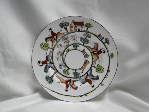 Crown Staffordshire Hunting Scene: Hunters: Dessert Plate, 7 1/8"