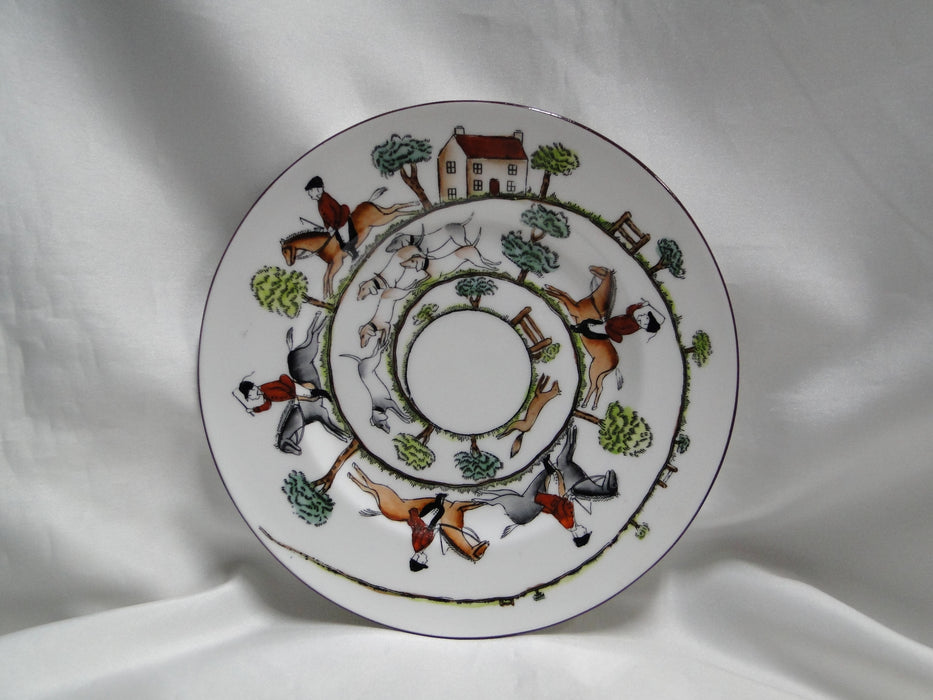 Crown Staffordshire Hunting Scene: Hunters: Dessert Plate, 7 1/8"
