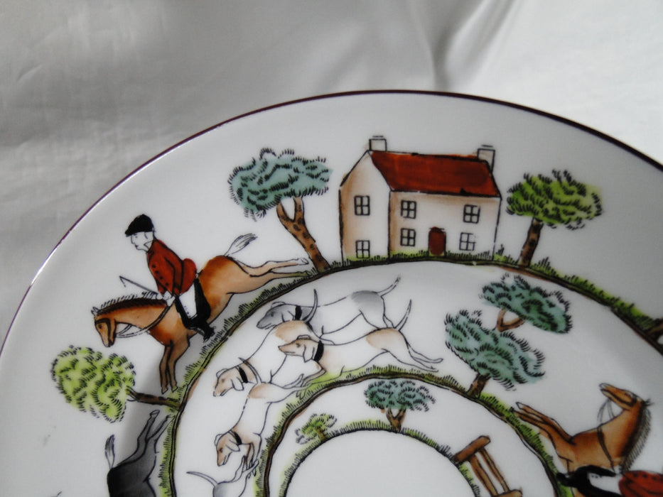 Crown Staffordshire Hunting Scene: Hunters: Dessert Plate, 7 1/8"