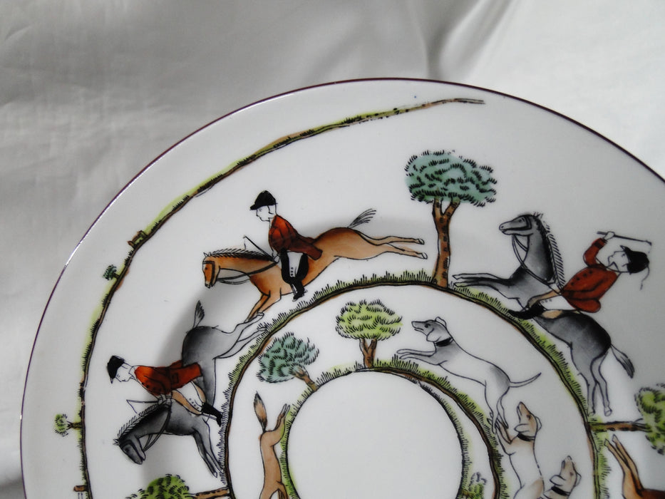 Crown Staffordshire Hunting Scene: Hunters: Dessert Plate, 7 1/8"