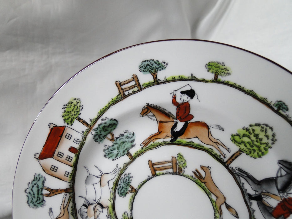 Crown Staffordshire Hunting Scene: Hunters: Dessert Plate, 7 1/8"