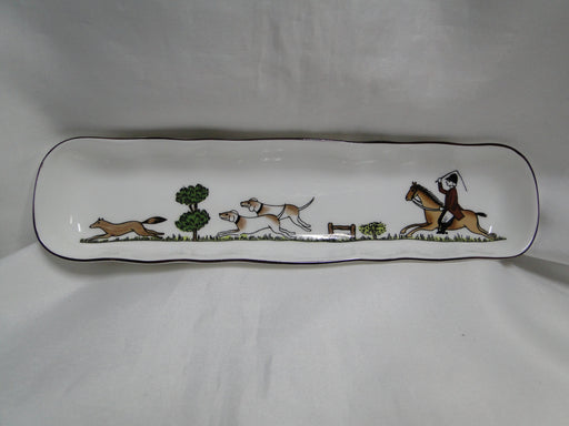 Crown Staffordshire Hunting Scene: Hunters, Horses: Mint Tray, 8 1/2"