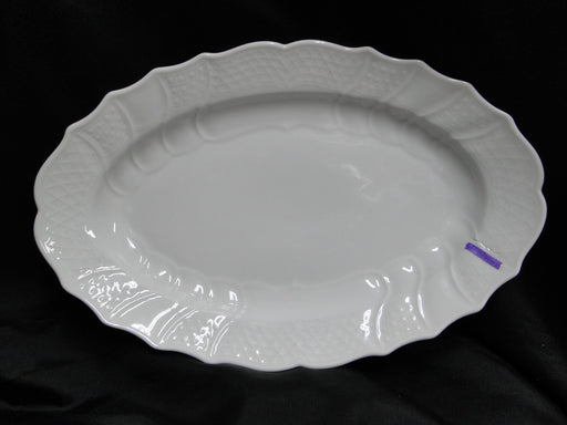 Hutschenreuther Dresden, White, Embossed: Oval Serving Platter, 15", As Is