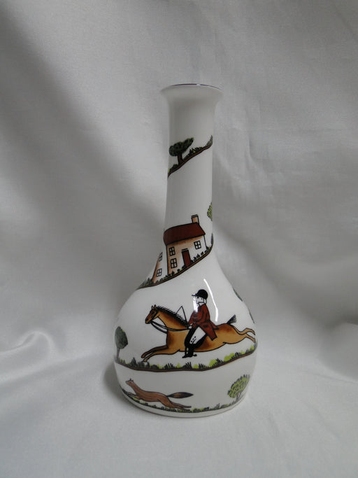 Crown Staffordshire Hunting Scene: Hunters: Bud Vase, 5 3/4" Tall
