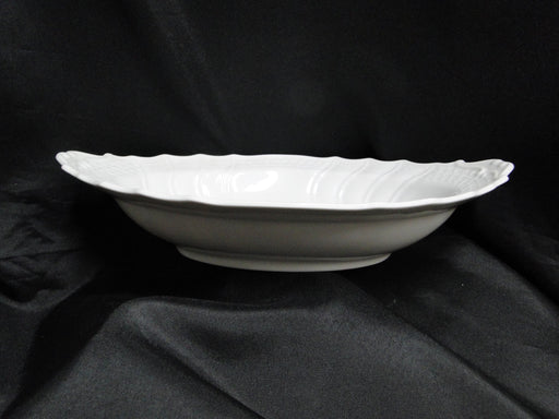 Hutschenreuther Dresden, White, Embossed: Oval Serving Bowl, 13" x 8 3/4"