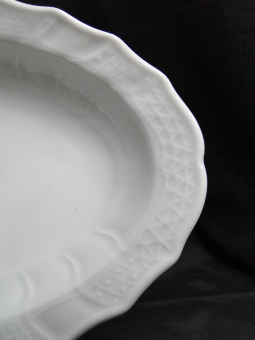 Hutschenreuther Dresden, White, Embossed: Pickle / Relish Dish, 9"
