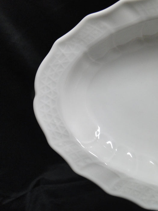 Hutschenreuther Dresden, White, Embossed: Pickle / Relish Dish, 9"