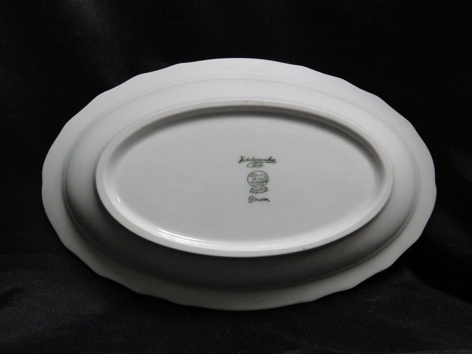 Hutschenreuther Dresden, White, Embossed: Pickle / Relish Dish, 9"