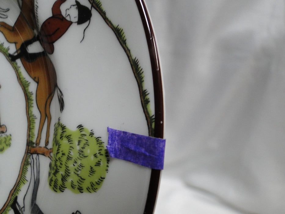 Crown Staffordshire Hunting Scene: Hunters: Bread Plate, 6 1/8", Trim Wear