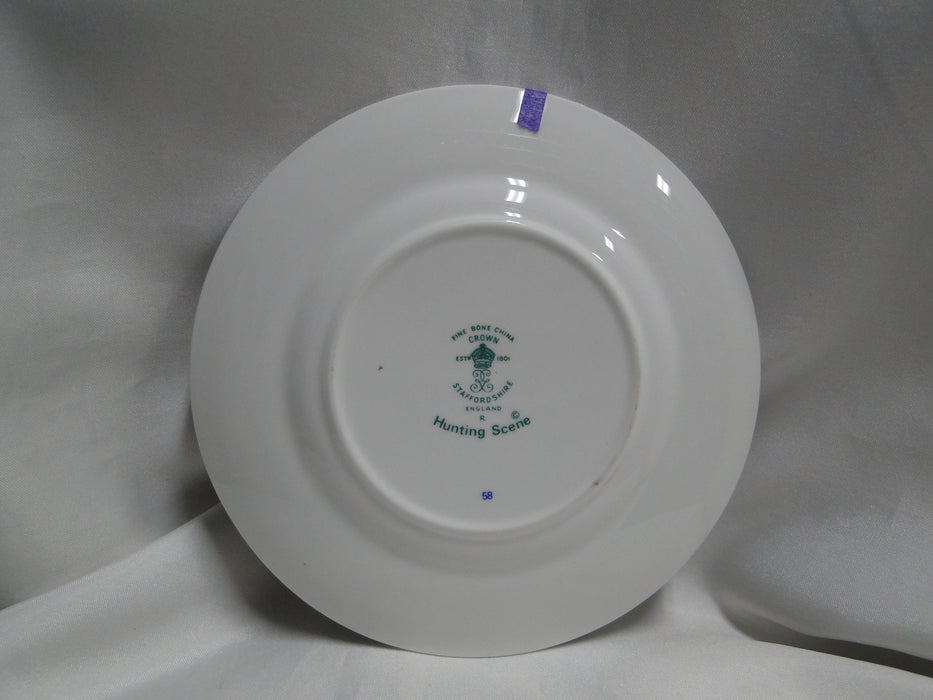 Crown Staffordshire Hunting Scene: Hunters: Bread Plate, 6 1/8", Trim Wear