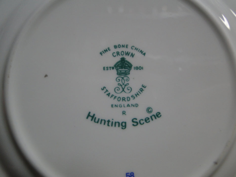 Crown Staffordshire Hunting Scene: Hunters: Bread Plate, 6 1/8", Trim Wear